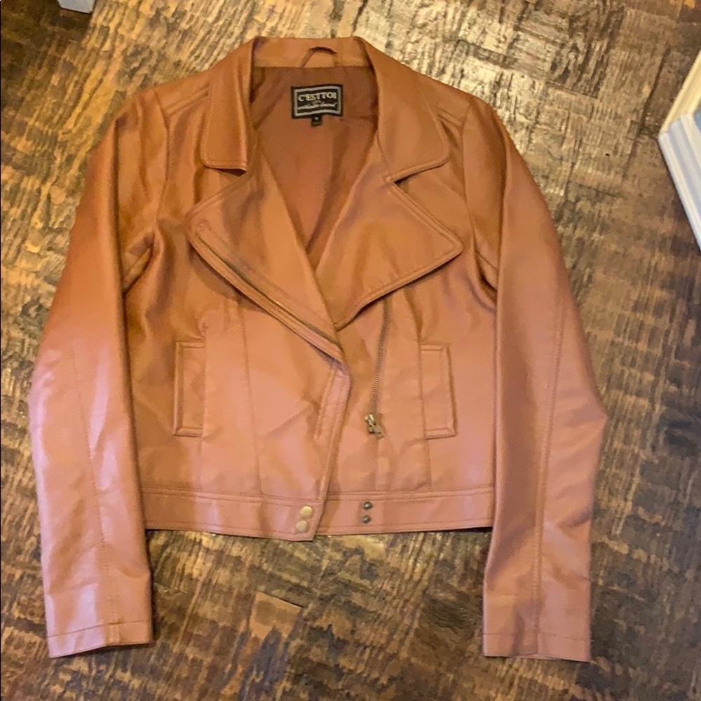 C’esttoi Faux Leather Jacket